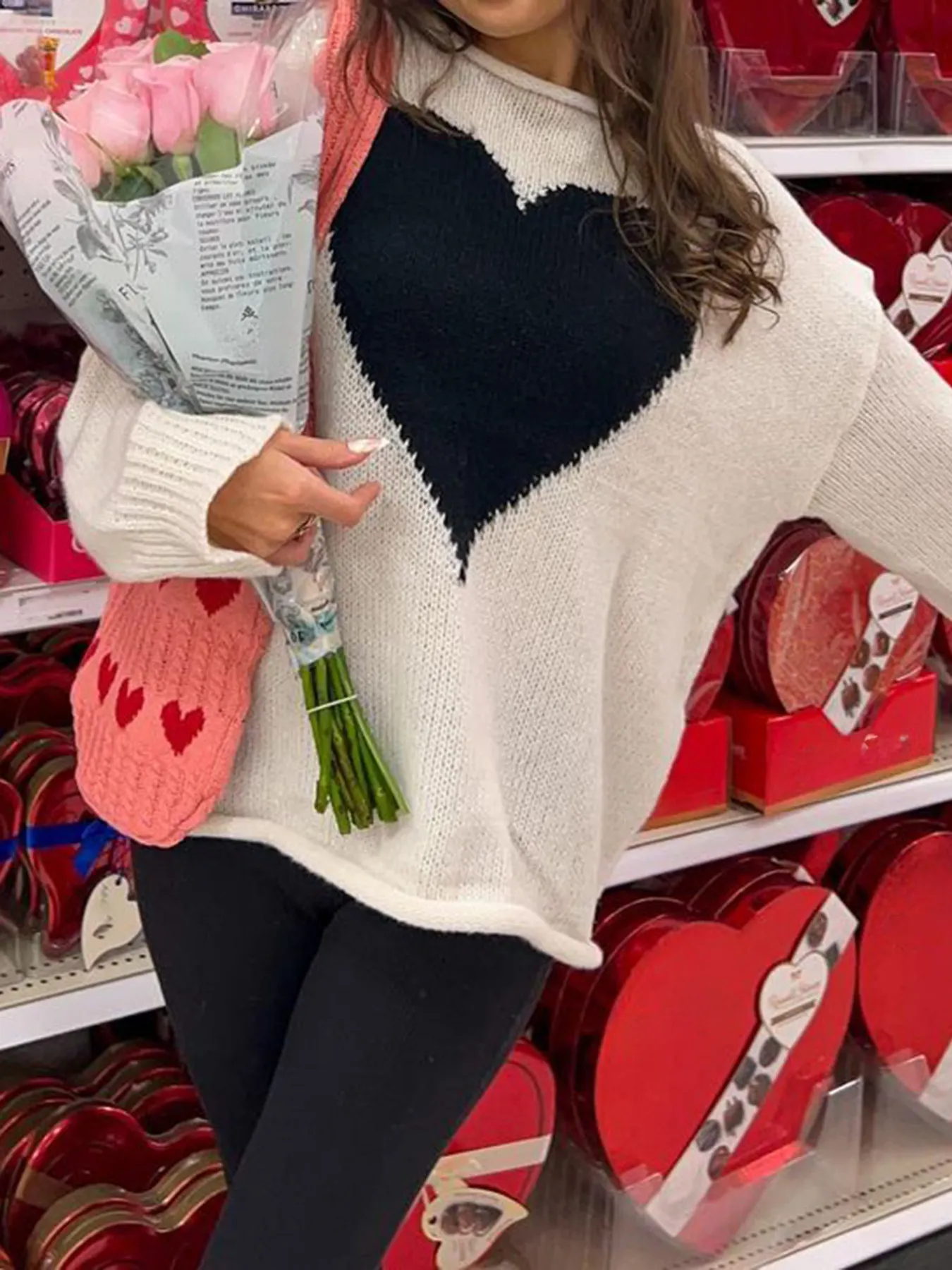 Heart Dropped Shoulder Sweater 2