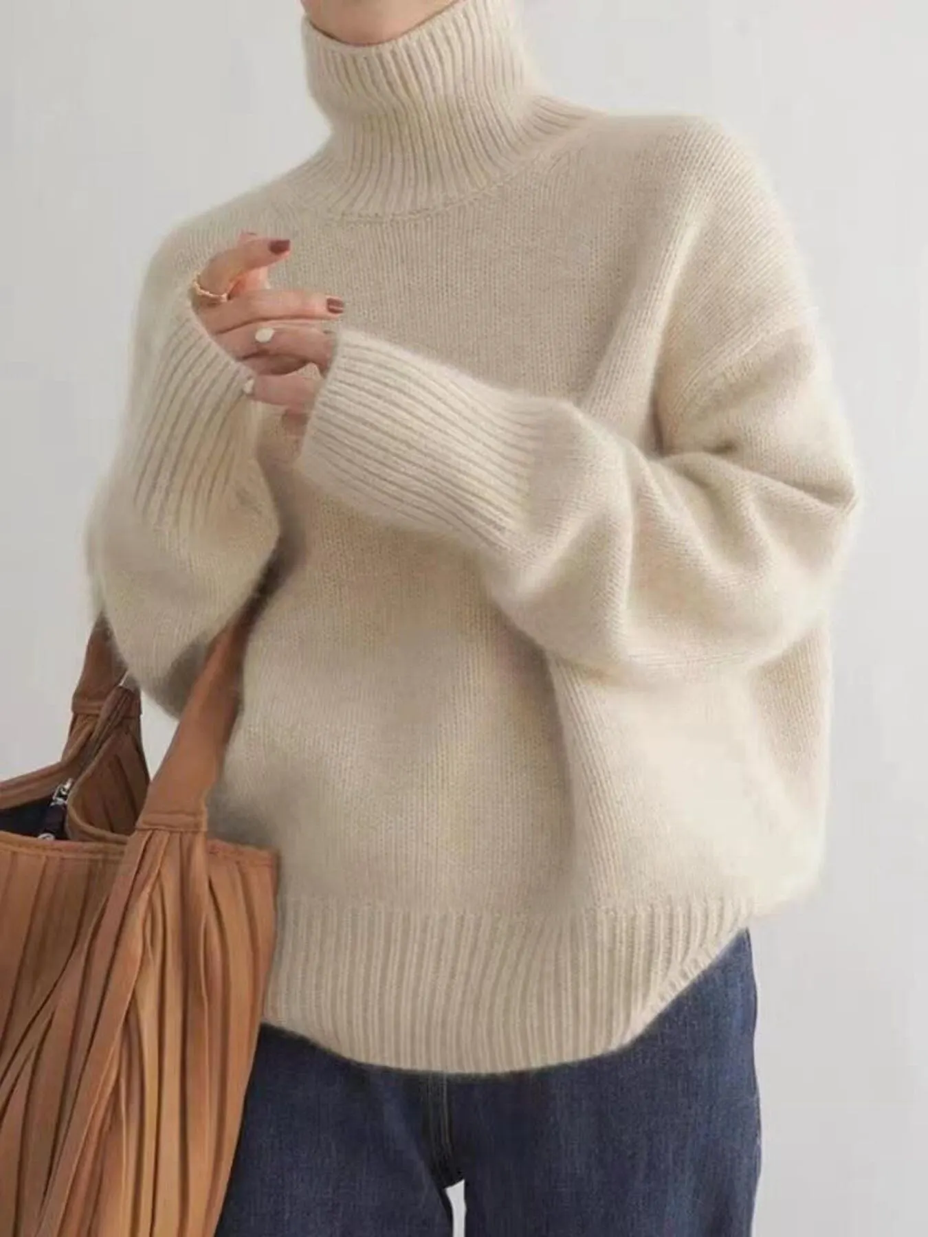 Turtleneck Dropped Shoulder Sweater 3