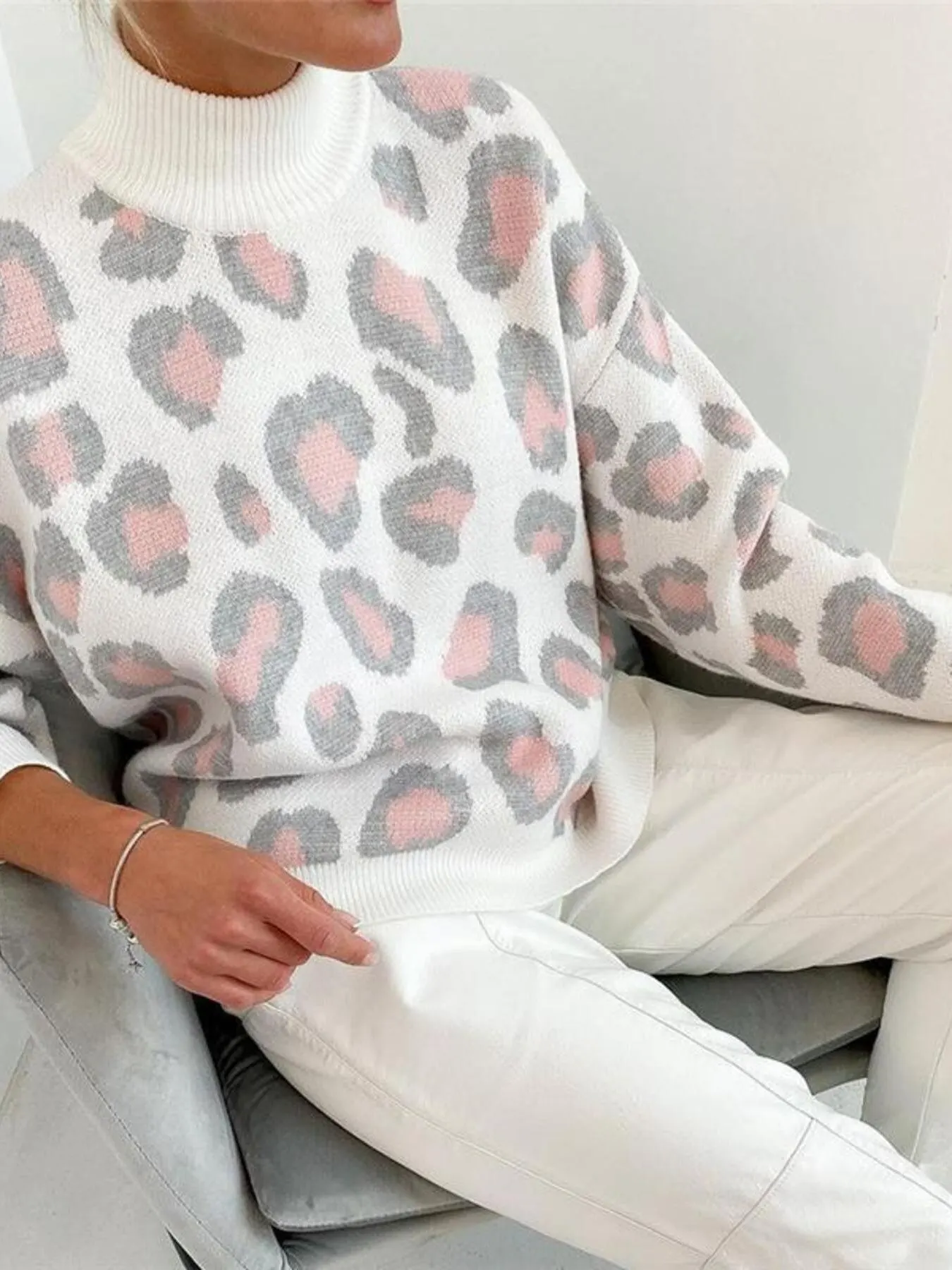 Leopard High Neck Sweater 5