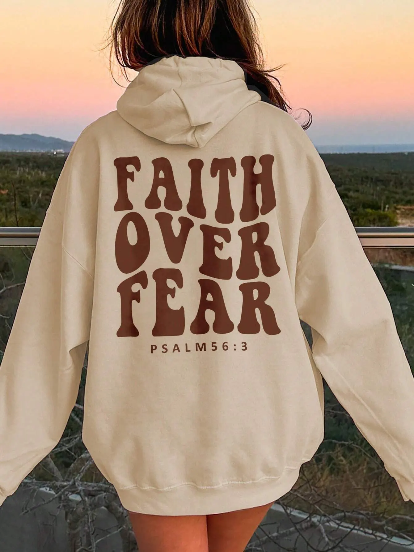 FAITH OVER FEAR Dropped Shoulder Hoodie 4
