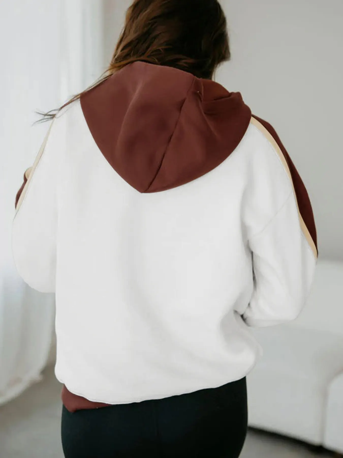 Color Block Patchwork Hooded Sweatshirt 3