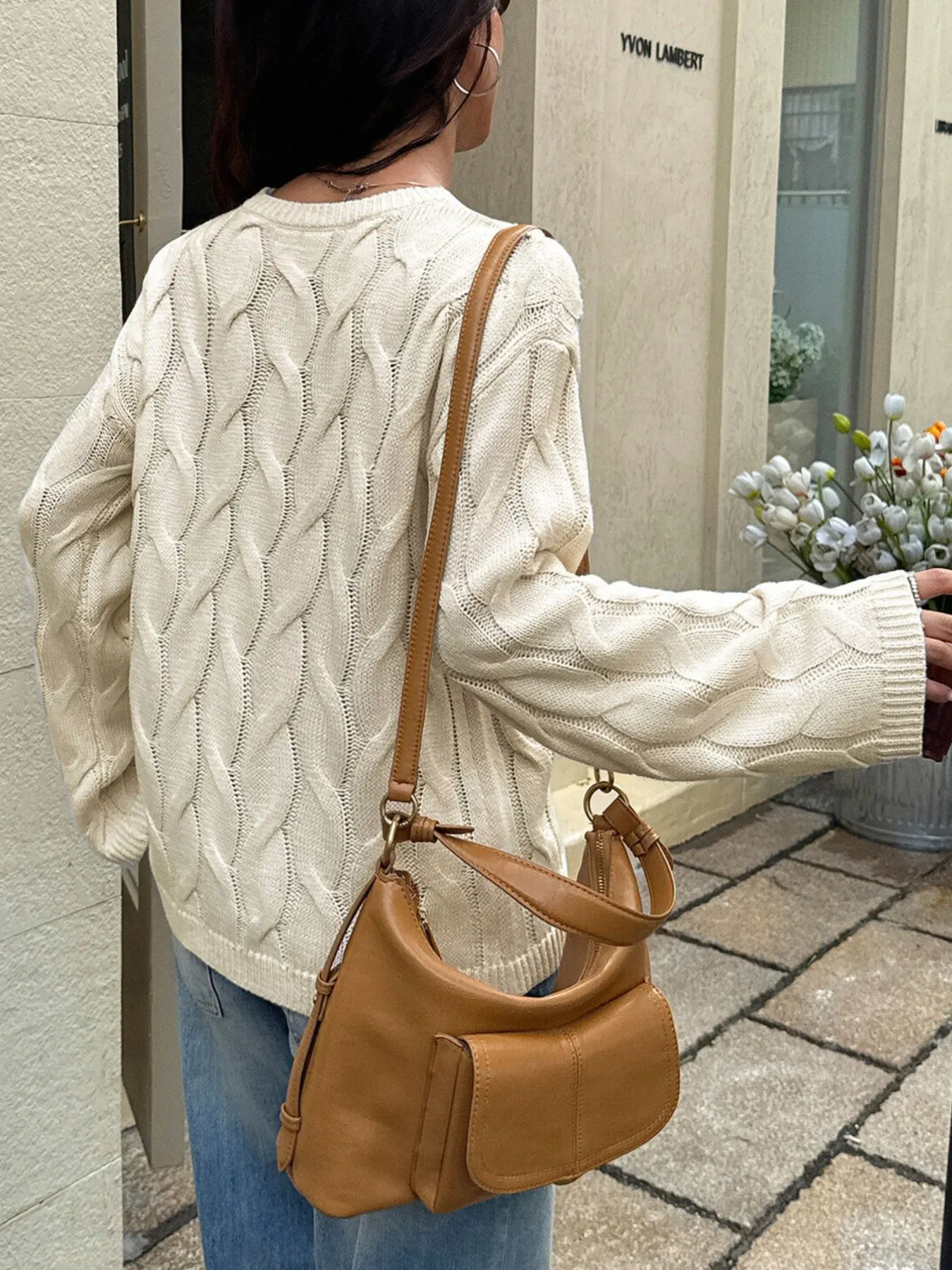 Cable Knit Long Sleeve Sweater 4