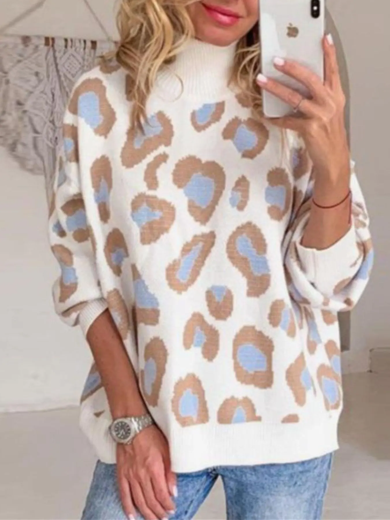 Leopard High Neck Sweater 3