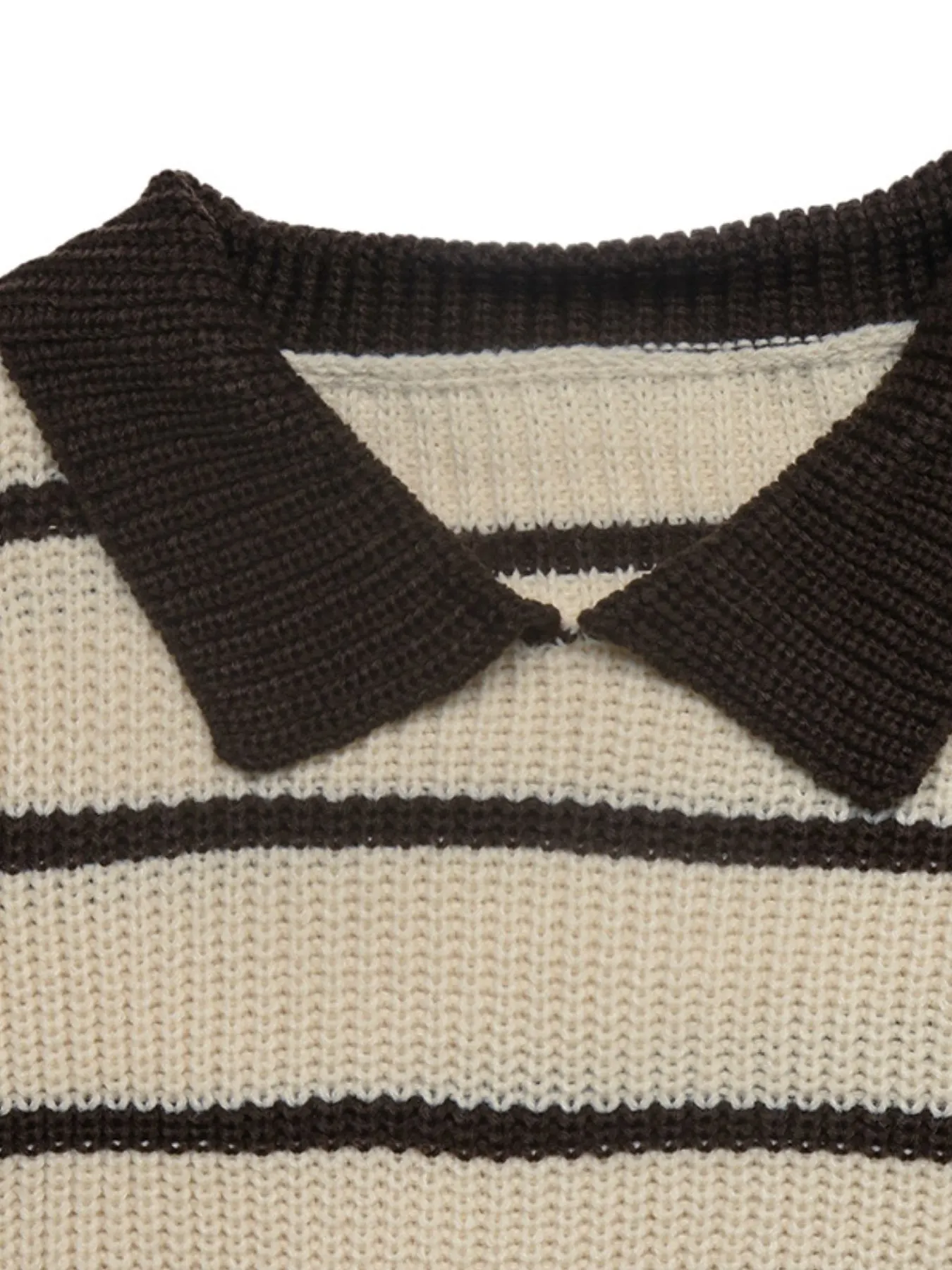 Striped Knit Polo Sweater 7