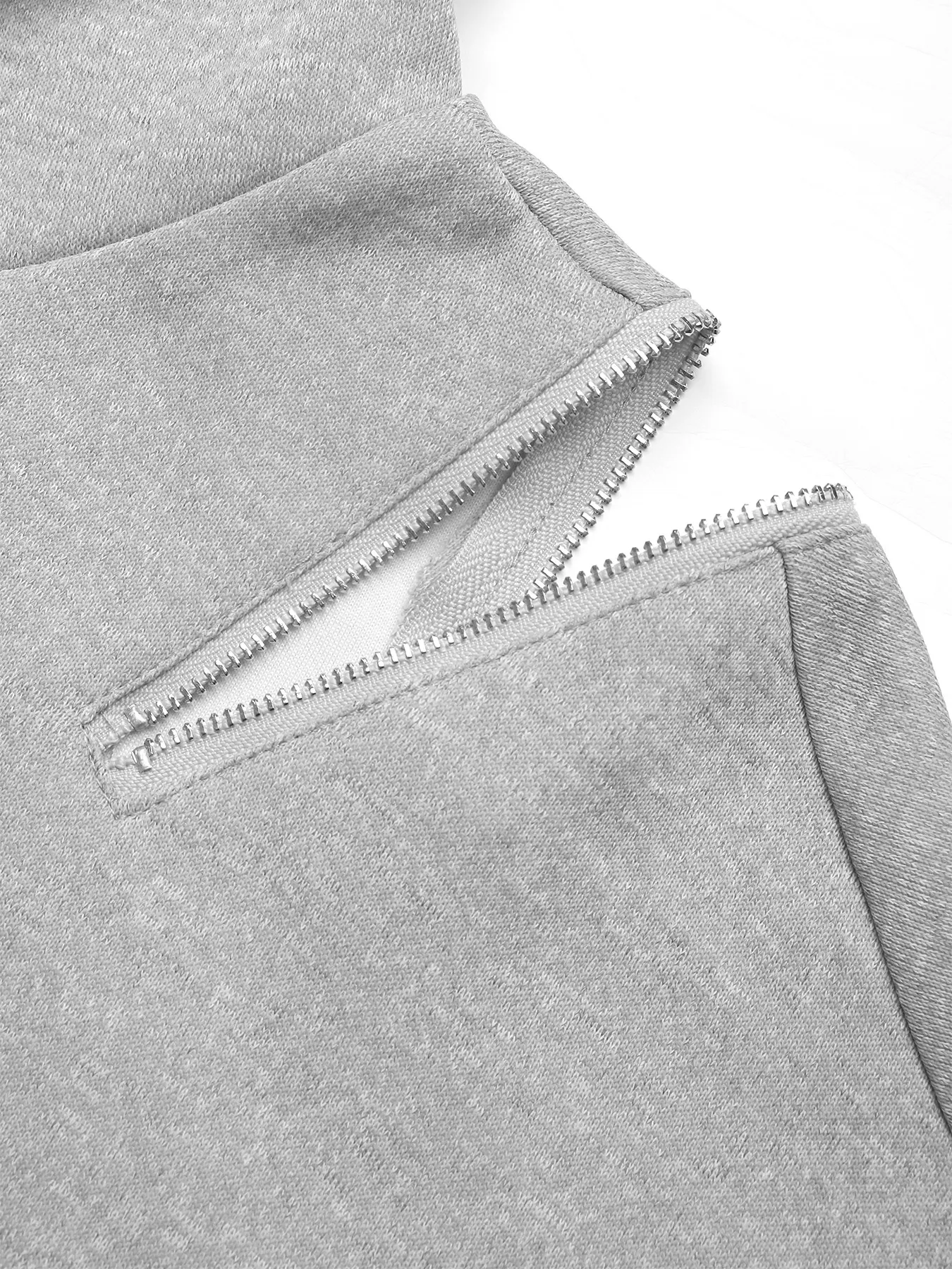 Drawstring Zip Detail Cold Shoulder Hoodie 8