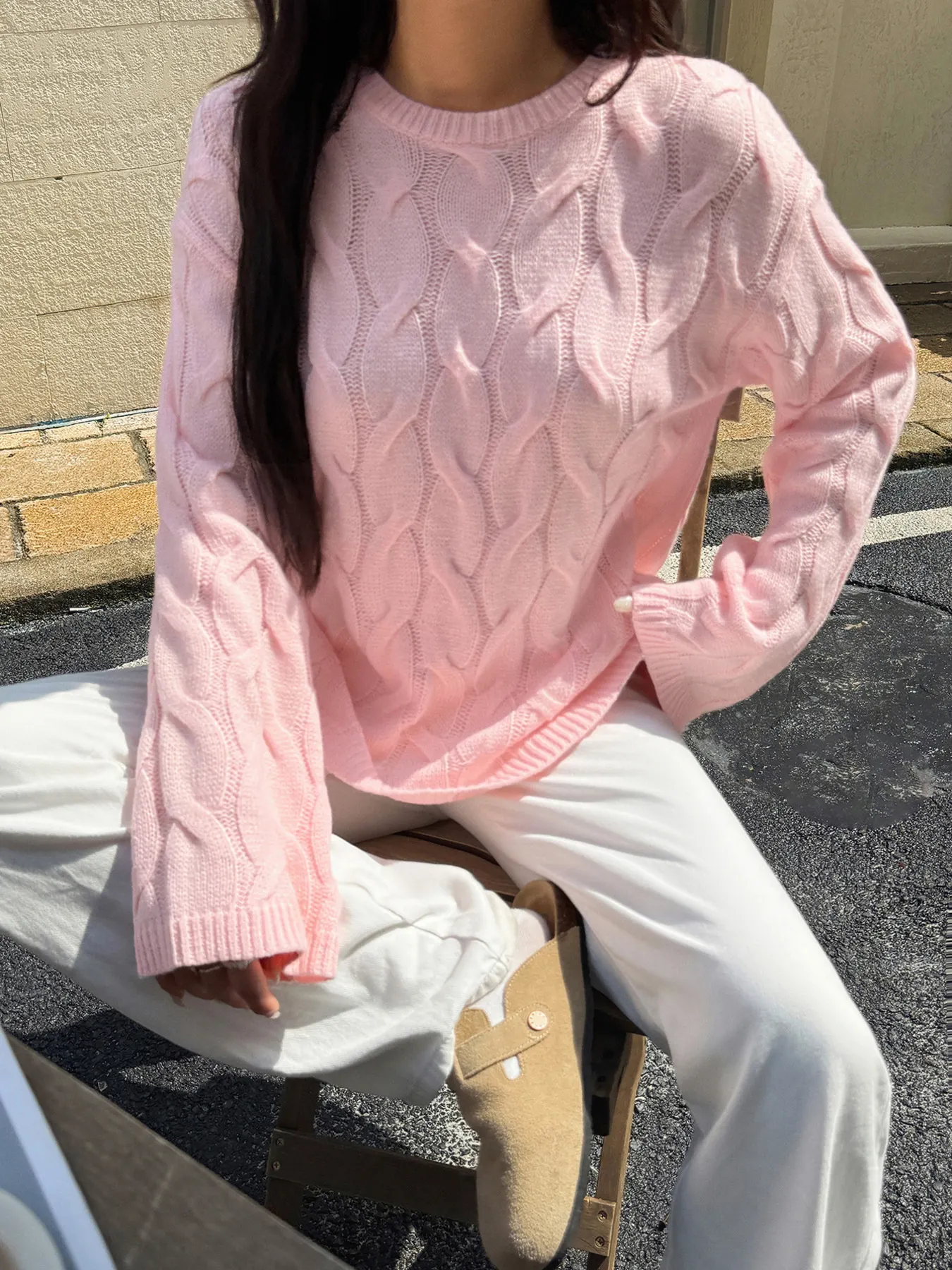 Cable Knit Long Sleeve Sweater 10