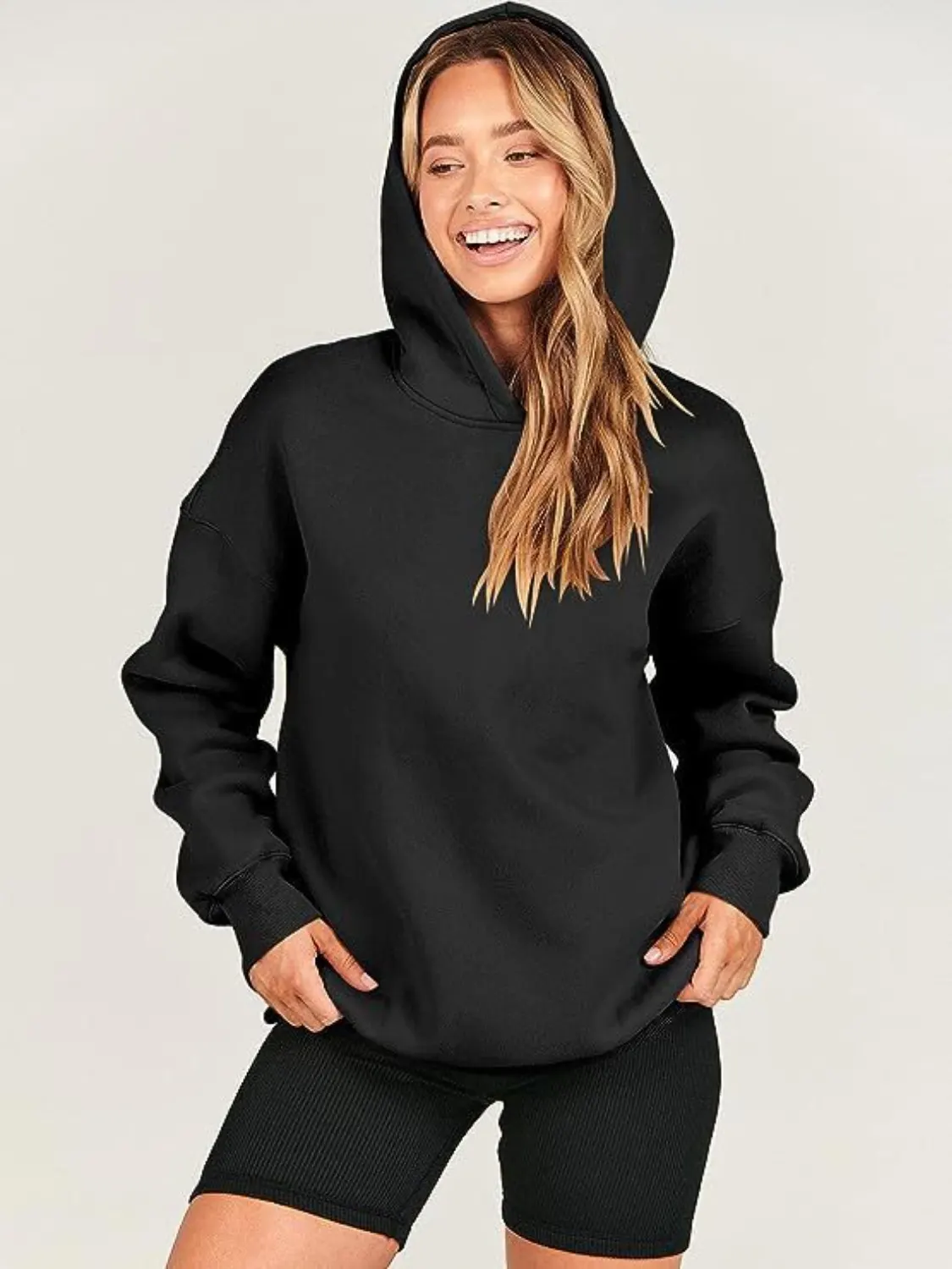 Dropped Shoulder Long Sleeve Hoodie 15