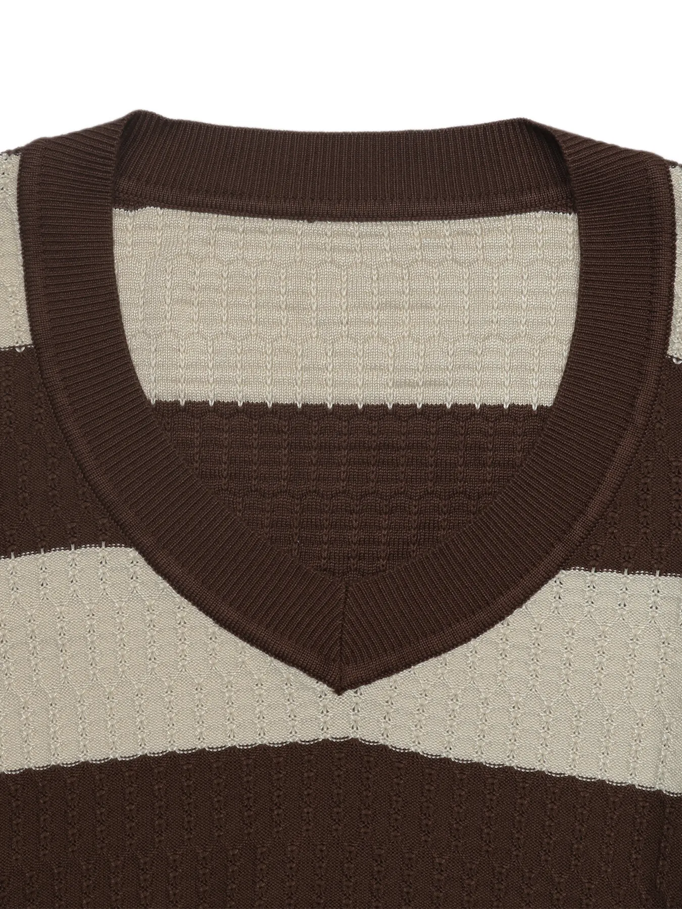 Striped V-Neck Knit Top 9