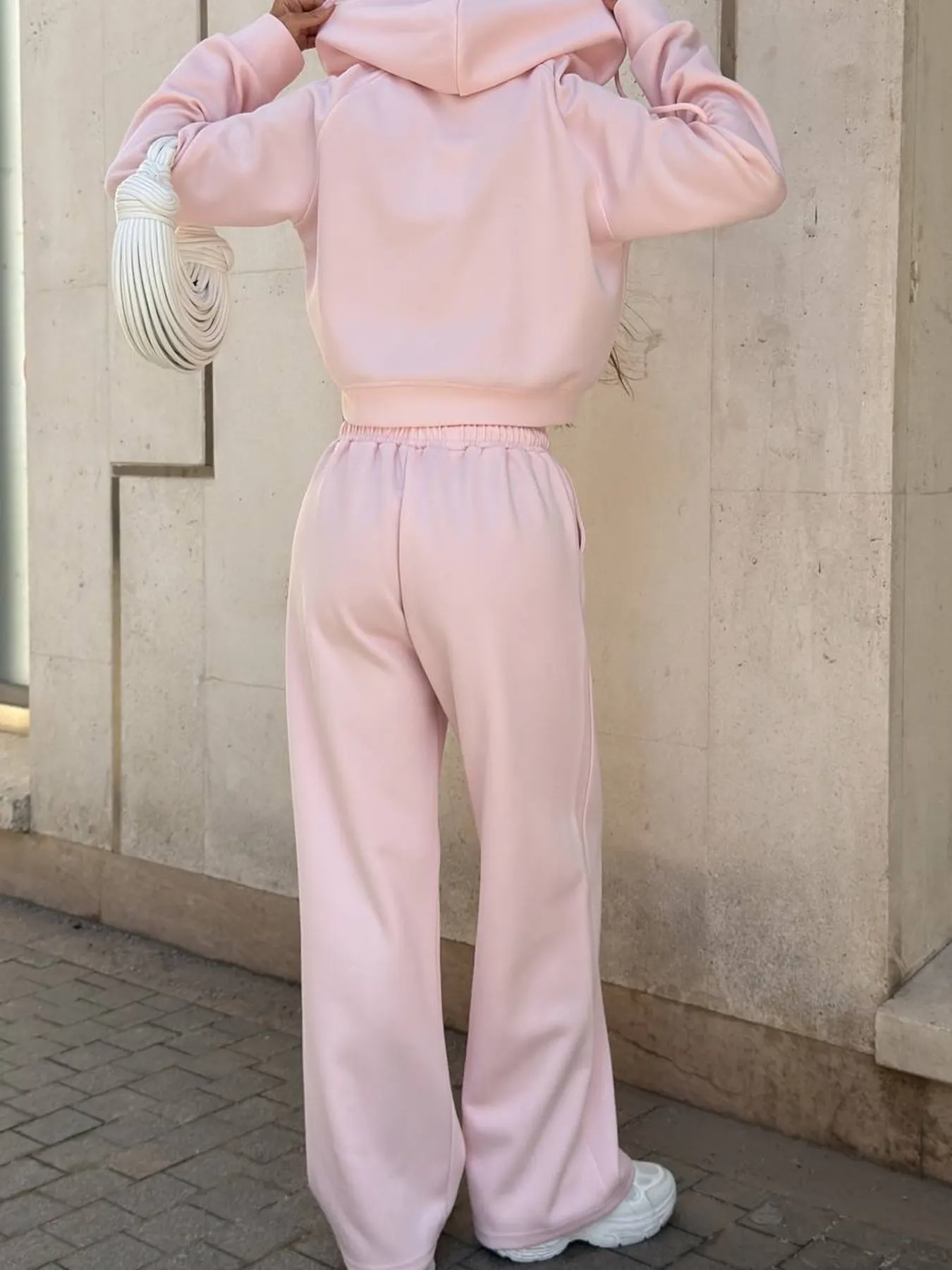 Zip Up Drawstring Hoodie and Pants Set 2