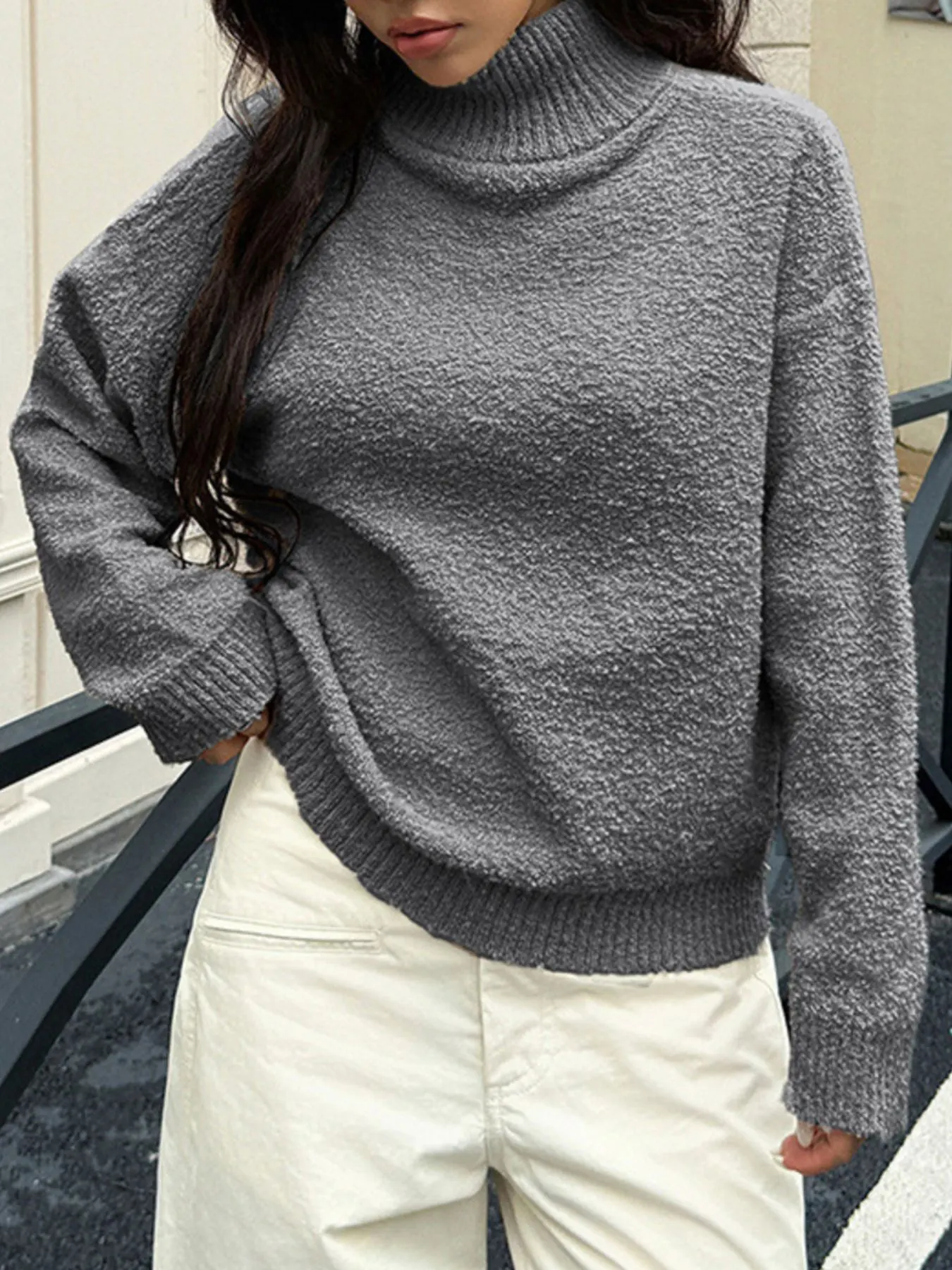 Turtleneck Long Sleeve Sweater 19