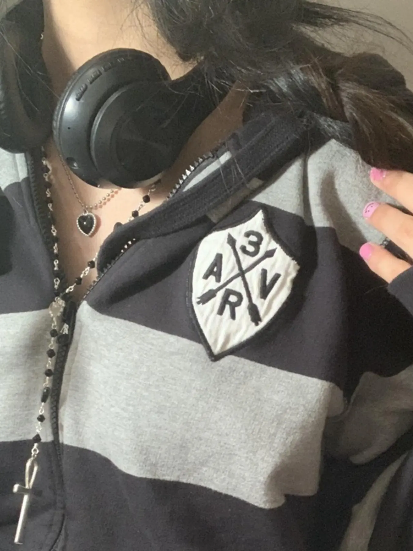 Striped Zip-Up Hoodie 3