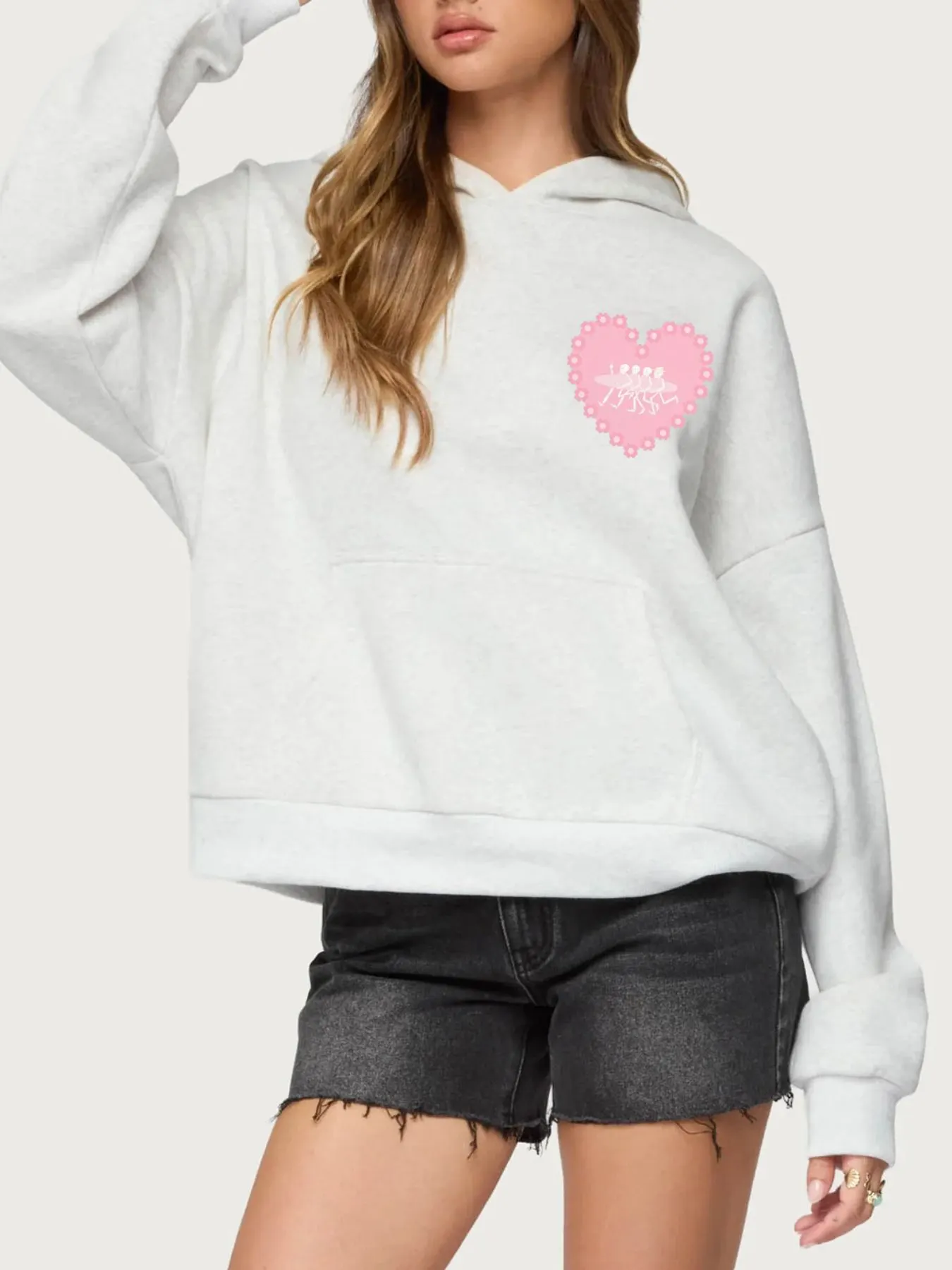 Drop Shoulder Graphic Hoodie with Kangaroo Pocket 7