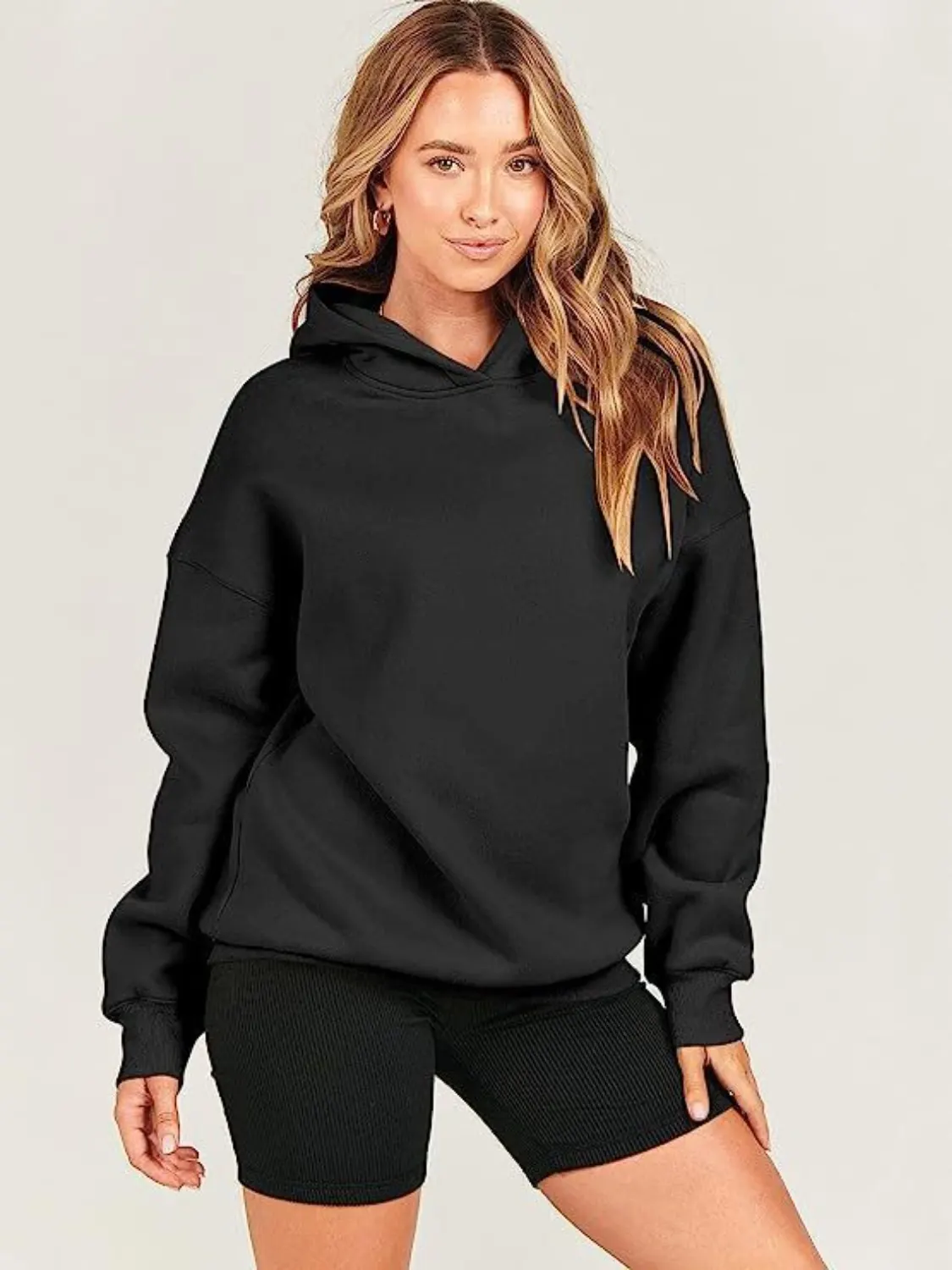 Dropped Shoulder Long Sleeve Hoodie 11