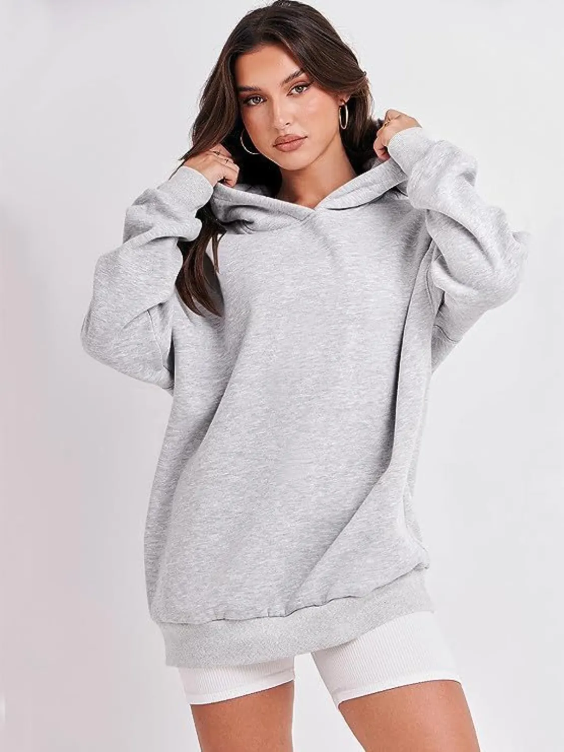 Dropped Shoulder Long Sleeve Hoodie 5