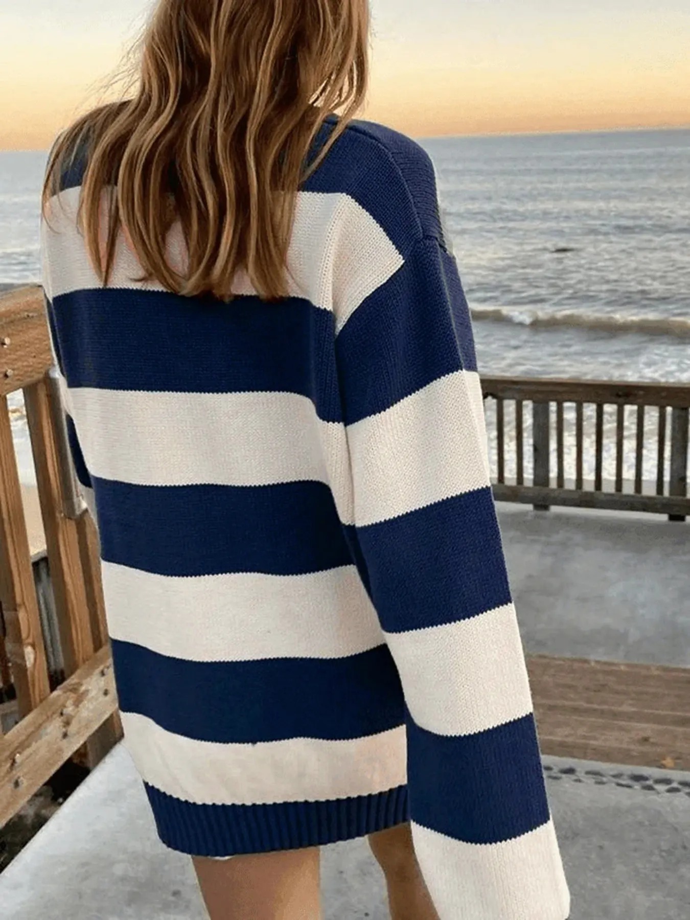 Nautical Striped Round Neck Sweater 2
