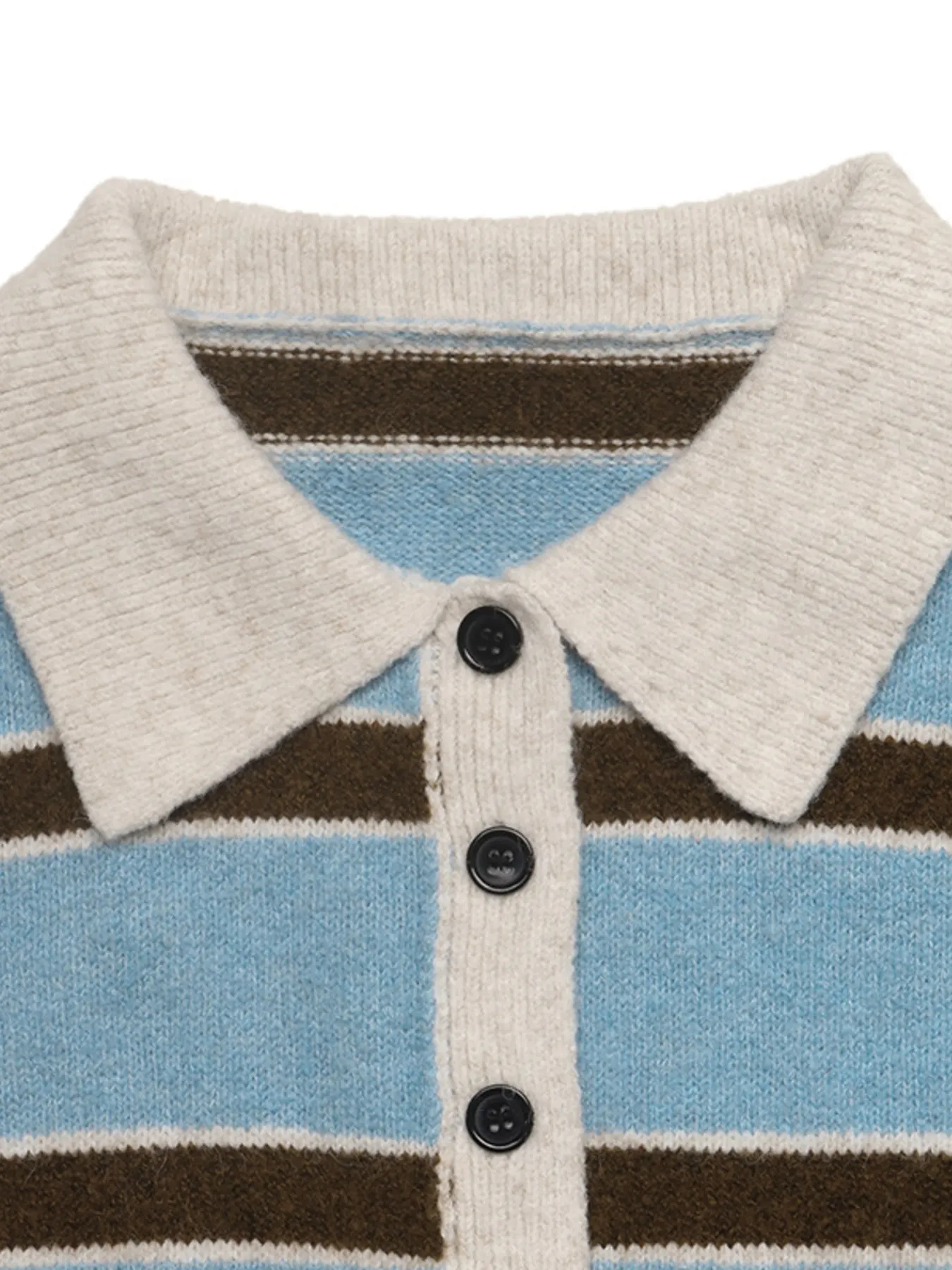 Striped Polo Collar Sweater 20