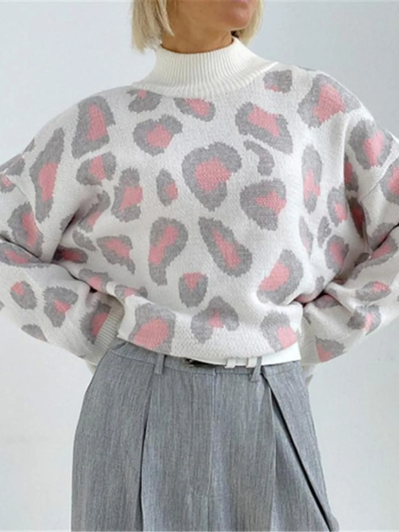 Leopard High Neck Sweater 4