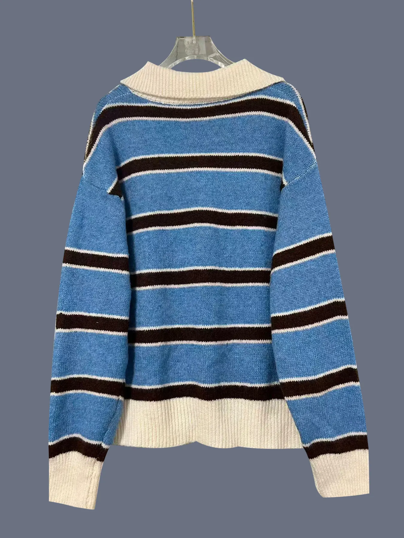 Striped Button Detail Sweater 6