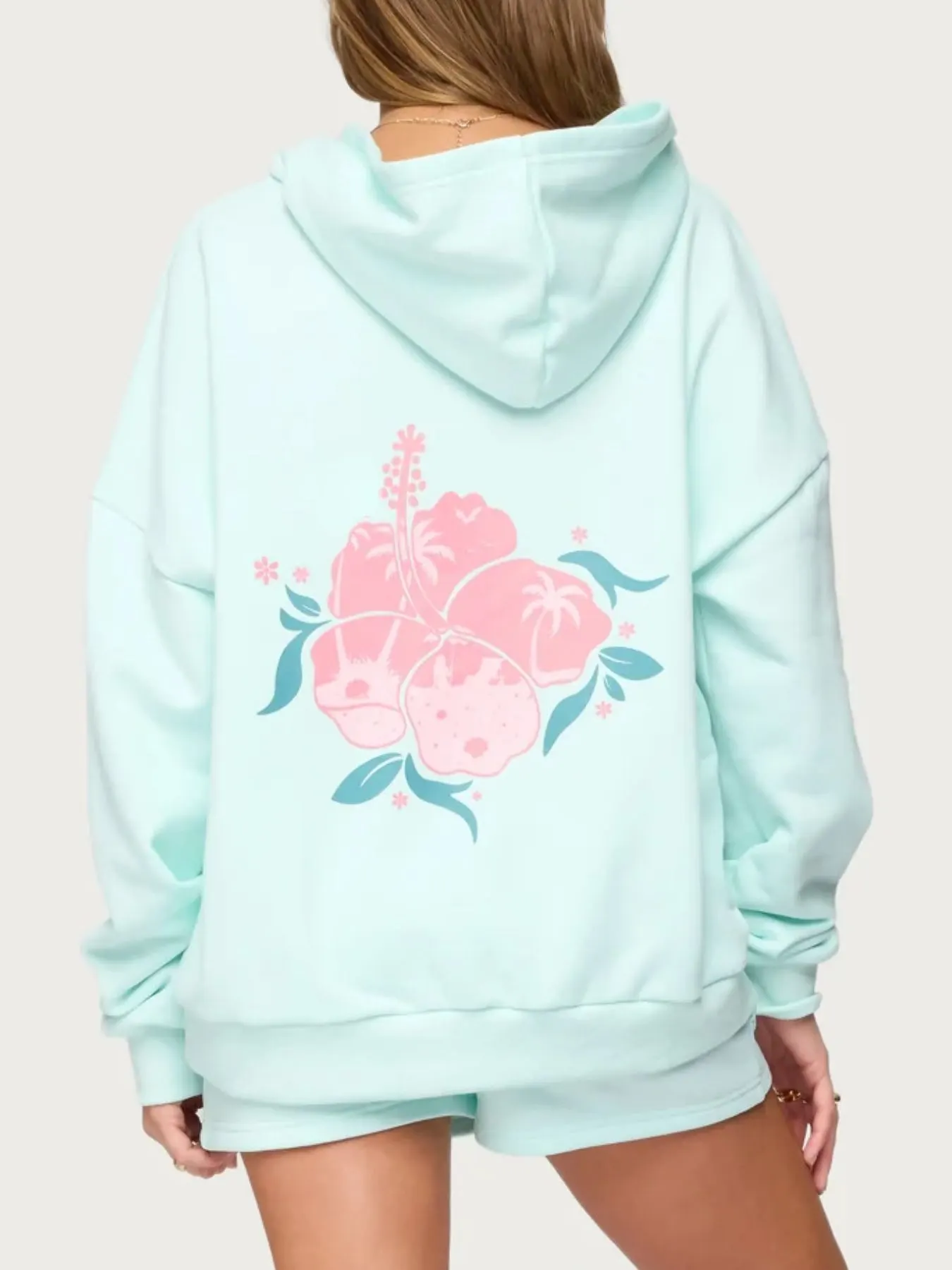 Drop Shoulder Graphic Hoodie with Kangaroo Pocket 18