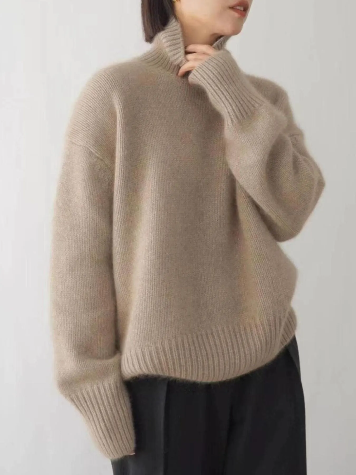 Turtleneck Dropped Shoulder Sweater 13