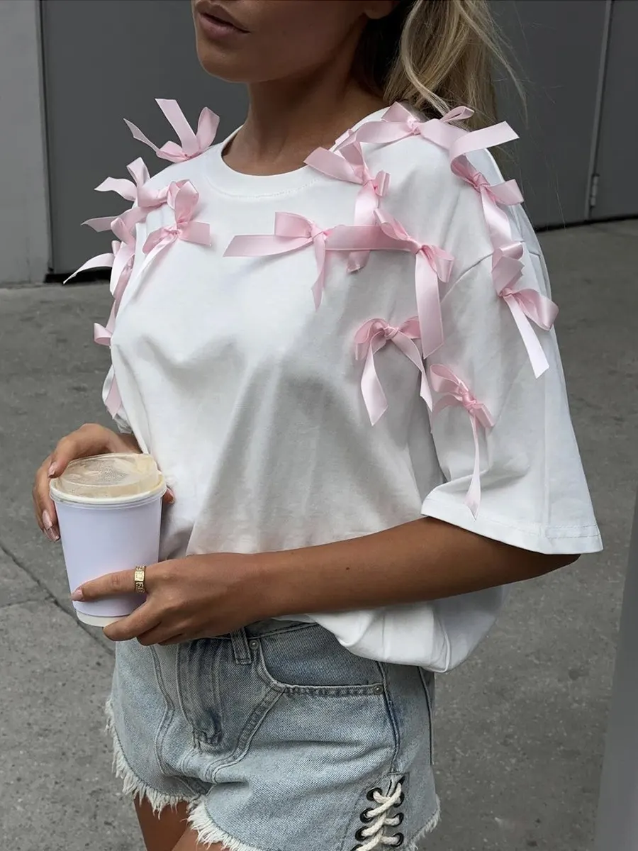 Bow Short Sleeve T-Shirt 2