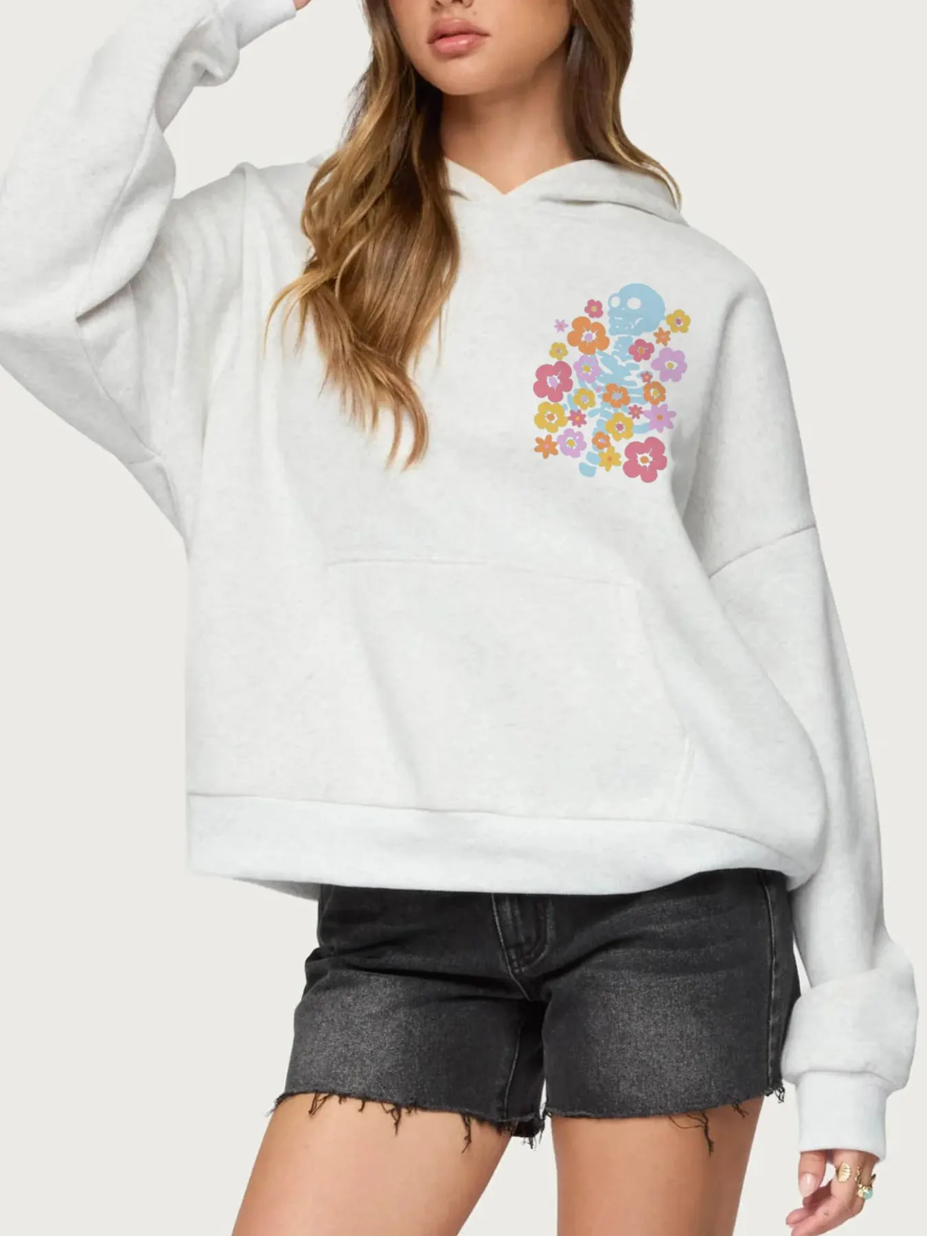 Drop Shoulder Graphic Hoodie with Kangaroo Pocket 10