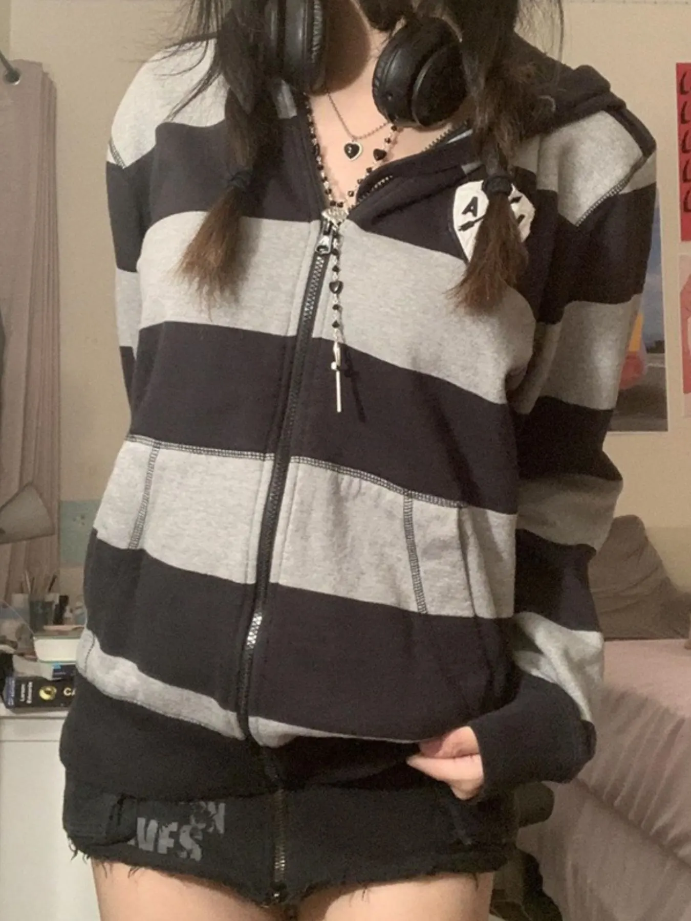 Striped Zip-Up Hoodie 2