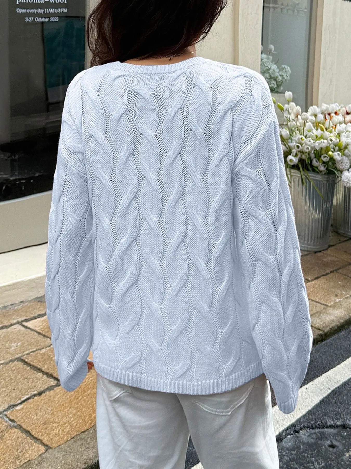 Cable Knit Long Sleeve Sweater 8