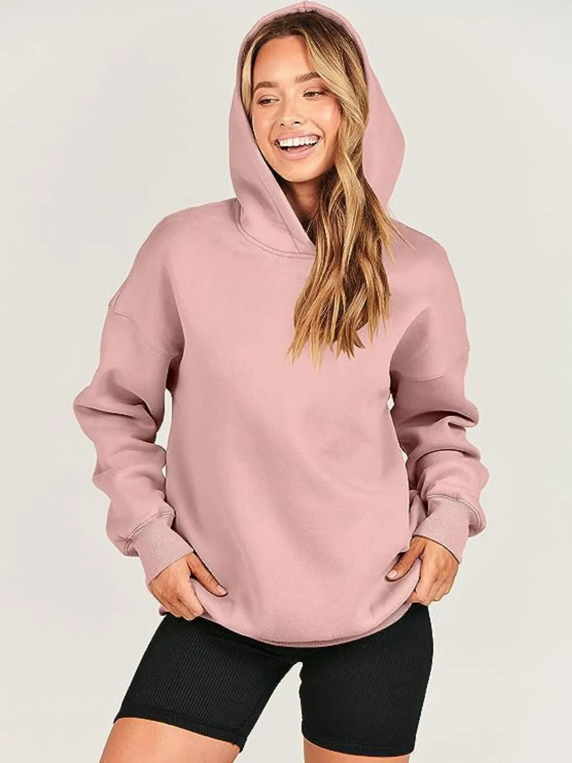 Dropped Shoulder Long Sleeve Hoodie 10
