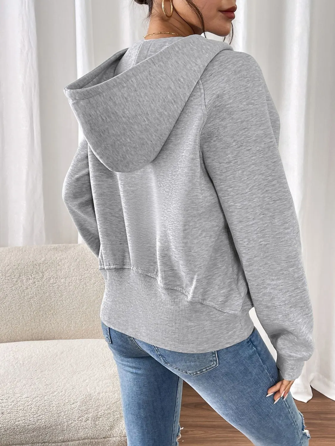 Perfee Half Zip Long Sleeve Hoodie 2