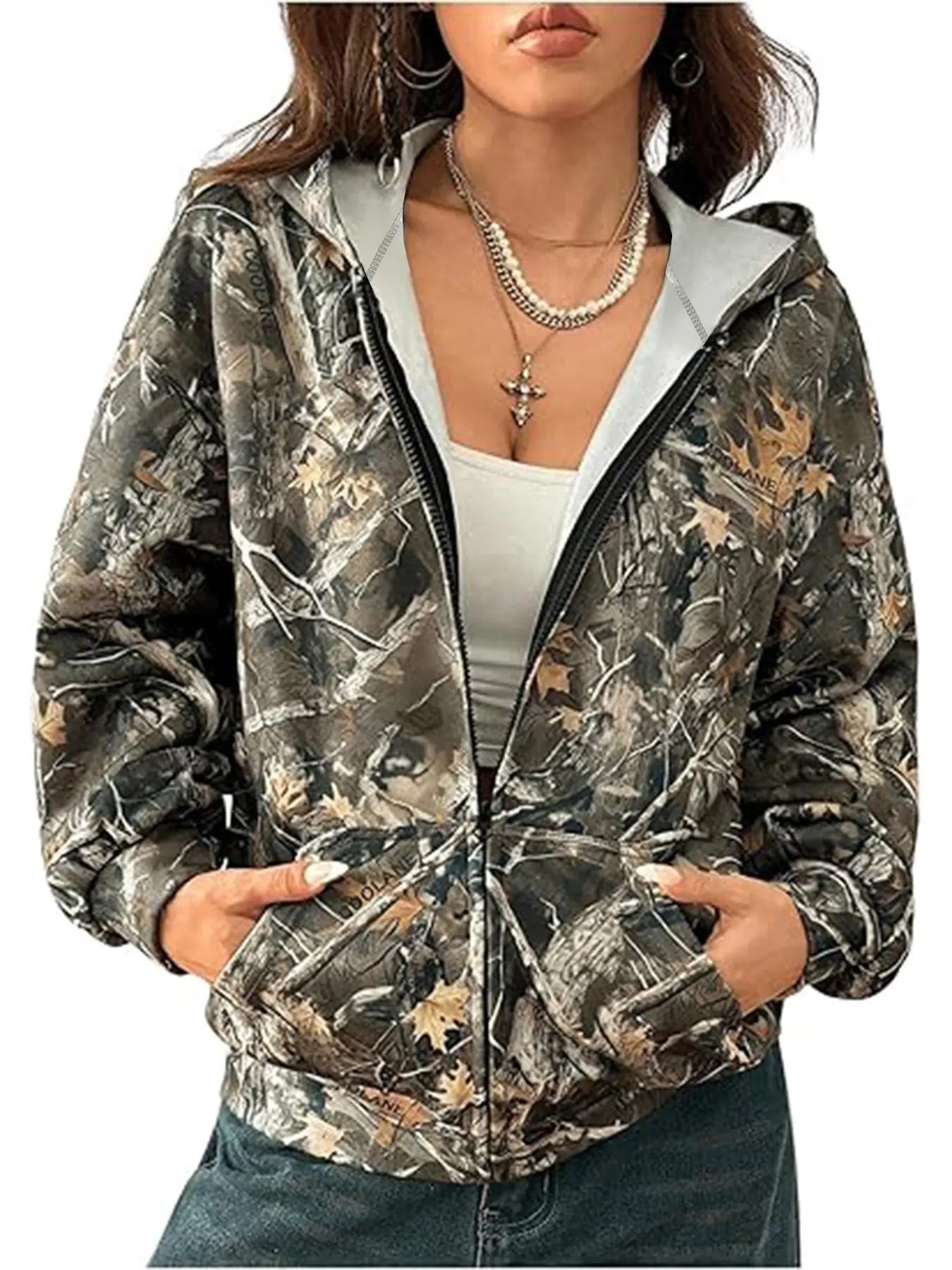 Vintage Printed Zip-Up Hoodie 2