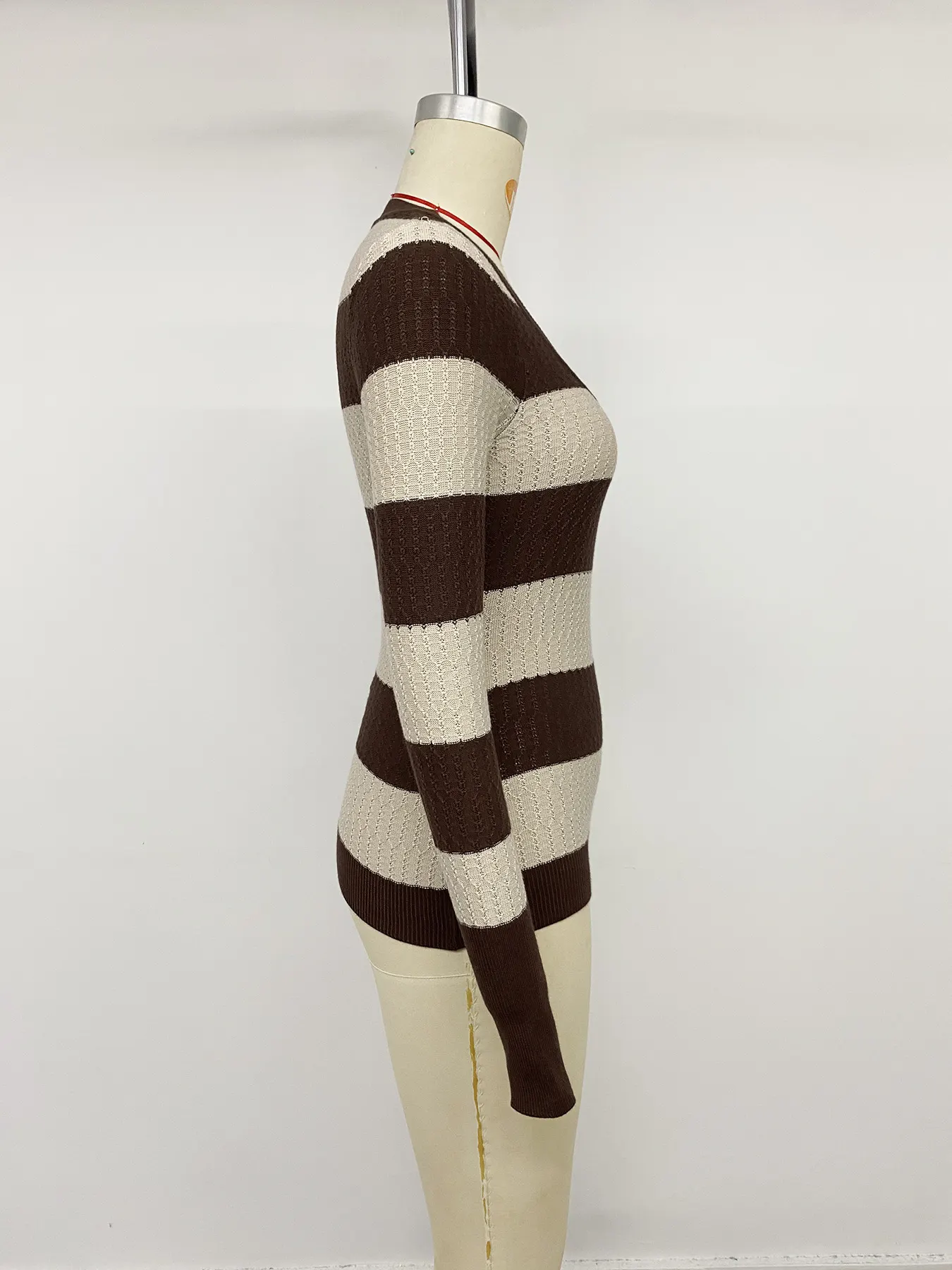 Striped V-Neck Knit Top 8